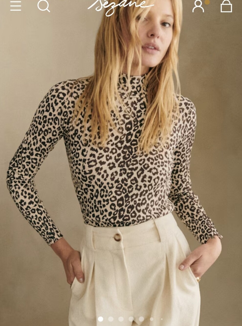 Sezane Felix Jumper Leopard Print Large NWOT